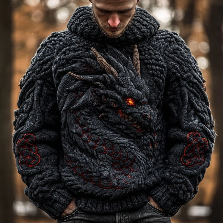 Men's Viking Dragon Style Kael Warm Sweater
