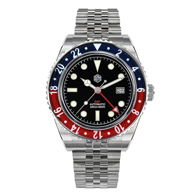 San Martin Vintage NH35 GMT Watch SN005-B2 San Martin Watch san martin watchSan Martin Watch