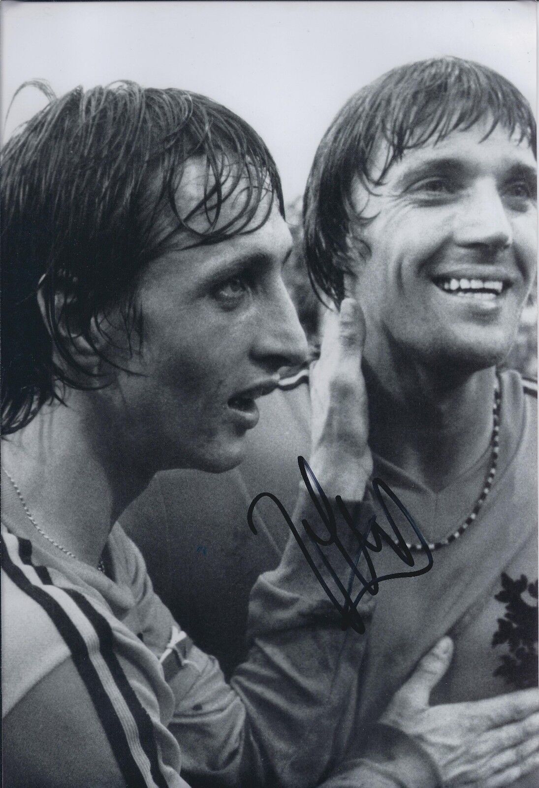 Johan CRUYFF Signed Autograph 12x8 Holland Photo Poster painting AFTAL COA with Ruud Rudi KROL