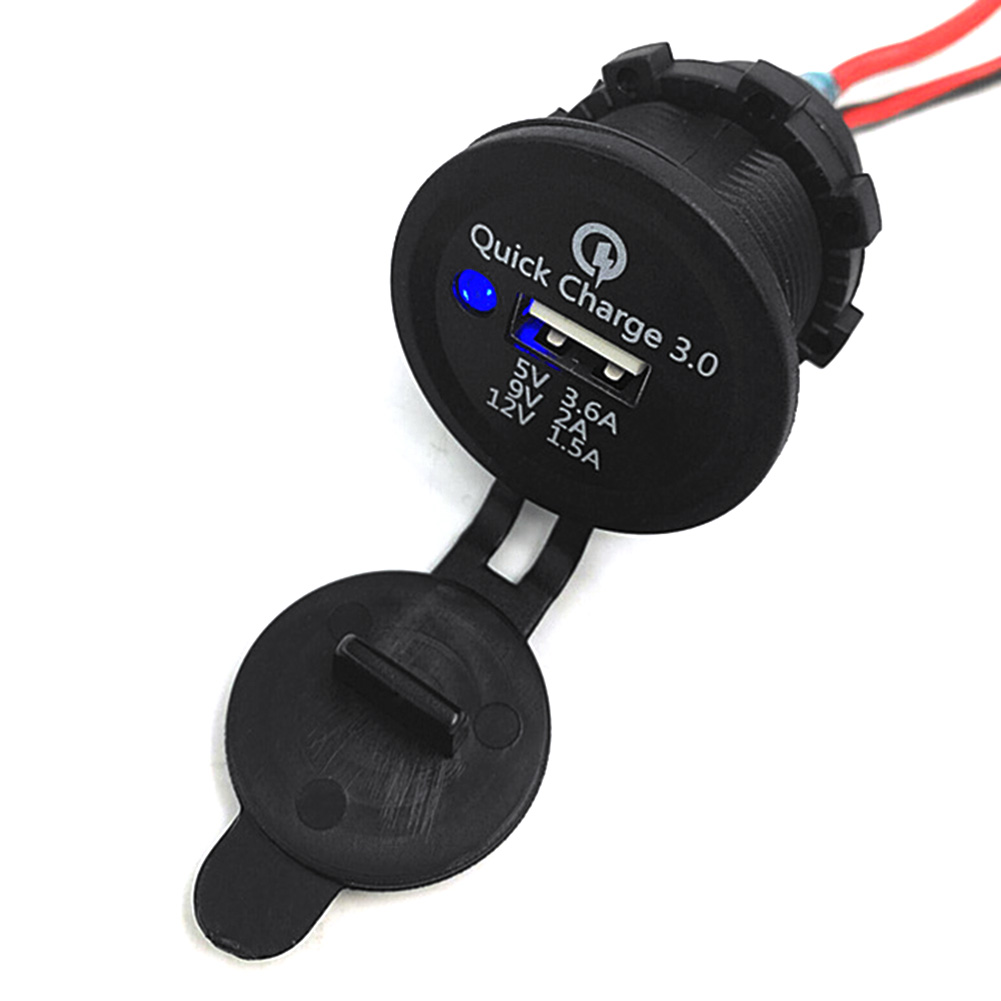 Car Motorcycle QC3.0 USB Charger Sockets Boat LED Power Plug Outlet Adapter от Cesdeals WW