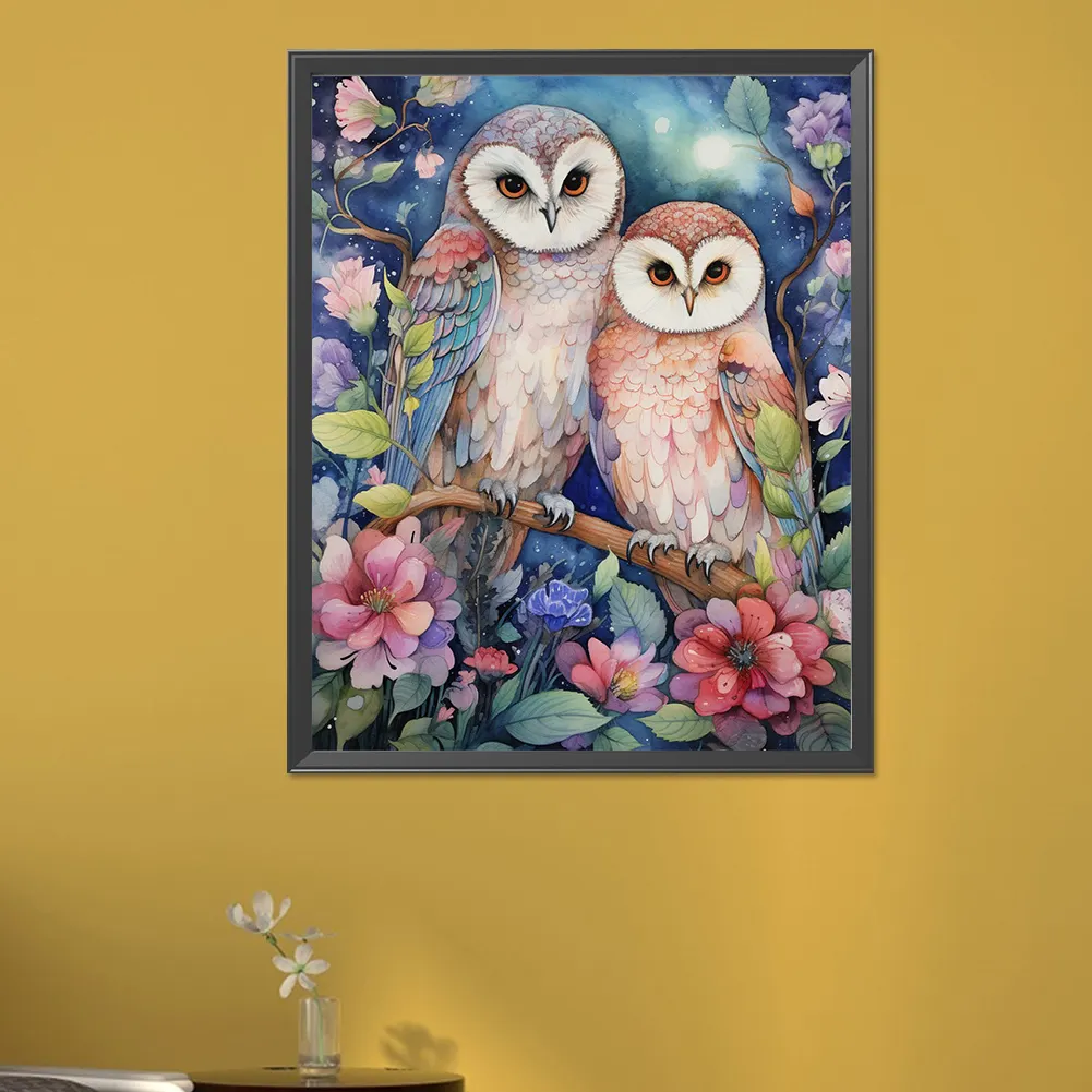 Full Round Diamond Painting 40*50cm - Forest Owl