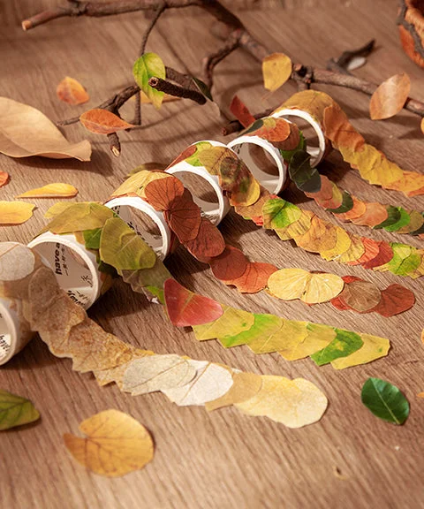 7 Rolls Fallen Leaves Washi Stickers Tape Set-Himinee.com