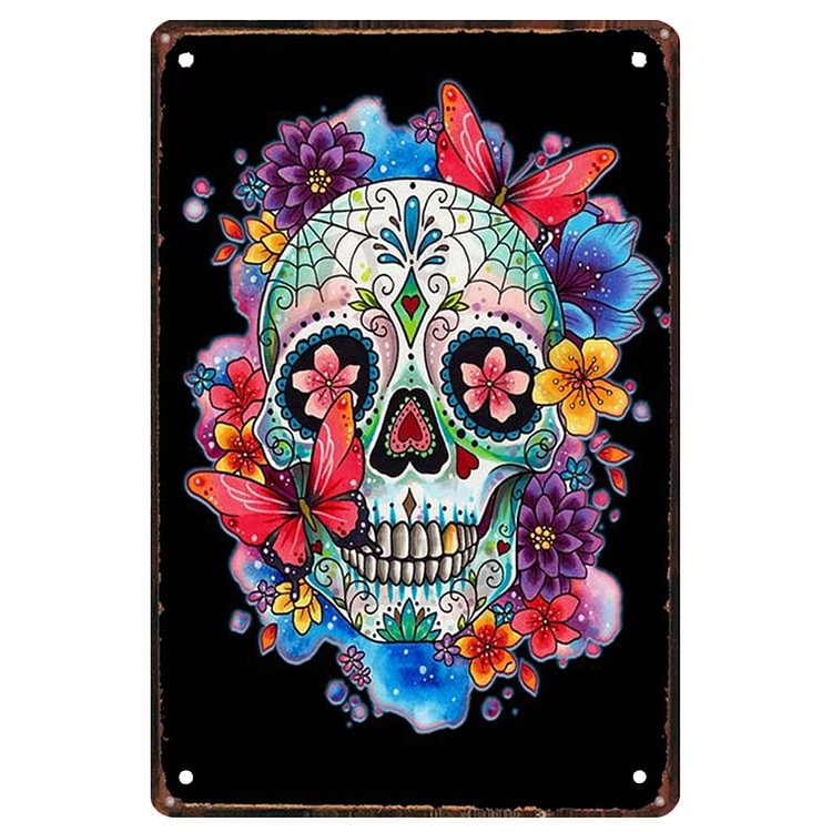 【20*30cm/30*40cm】Colorful Skull ation - Vintage Tin Signs/Wooden Signs