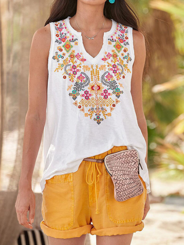Women's Tank Western Ethnic Vintage Floral Print Tank Top