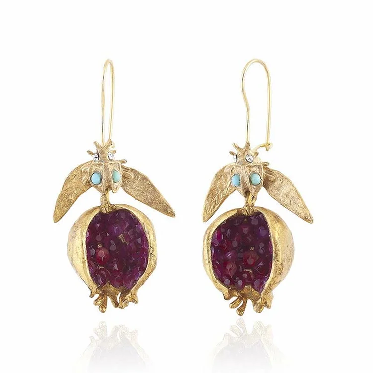 Olivenorma Lucky Pomegranate Seed Fashion Earrings