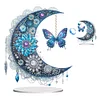 (US Local)Double Sided Acrylic Special Shape Moon Butterfly Diamond Painting Desktop Ornaments Kit