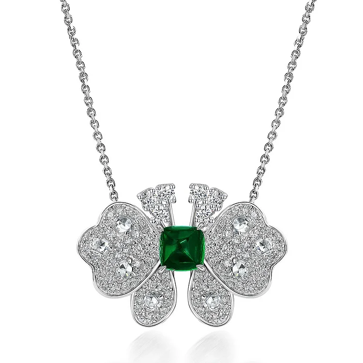 Emerald Butterfly Necklace 1.5ct