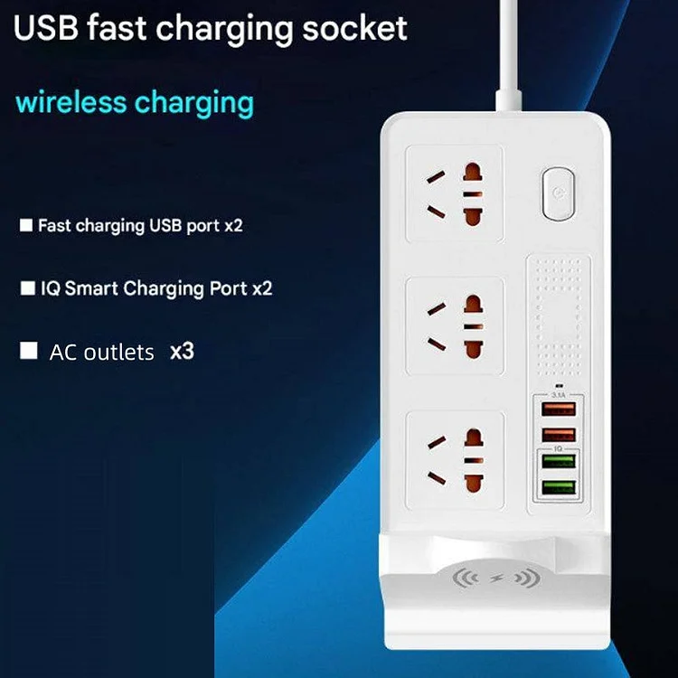 Fast Charging USB Power Strip with Wireless Charger