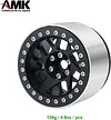 AMK 4Pcs 64.5 * 45mm Aluminum Alloy 12mm Hex Hub 2.2 Beadlock Wheels Rims for 1/10 RC Crawler Axial RBX10 AXI03005 Upgrade Parts