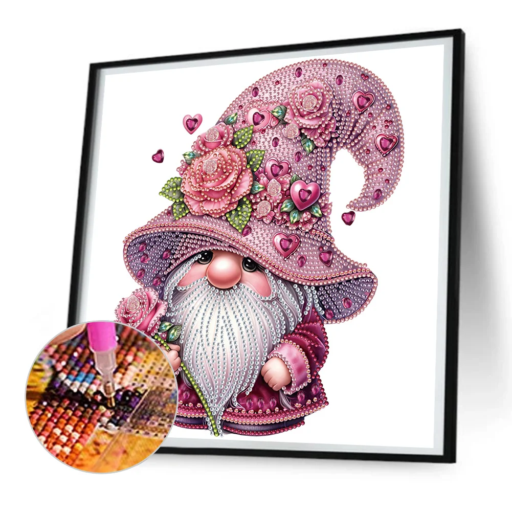 Diamond Painting - Partial Special Shaped Drill - Valentines Day Gnome(Canvas|30*30cm)