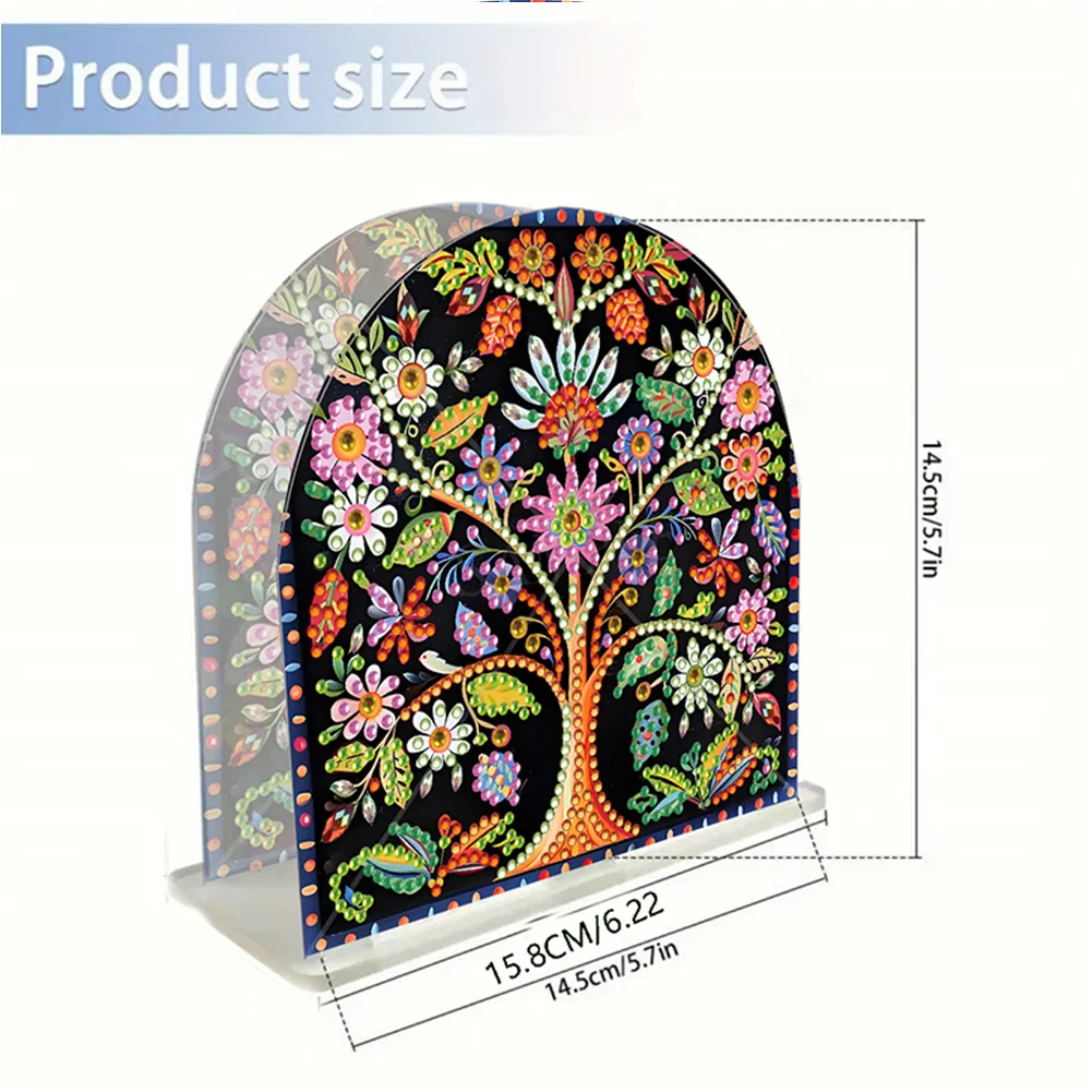 DIY Acrylic Tree Of Life Diamond Painting Paper Towel Holder for Home Art Crafts