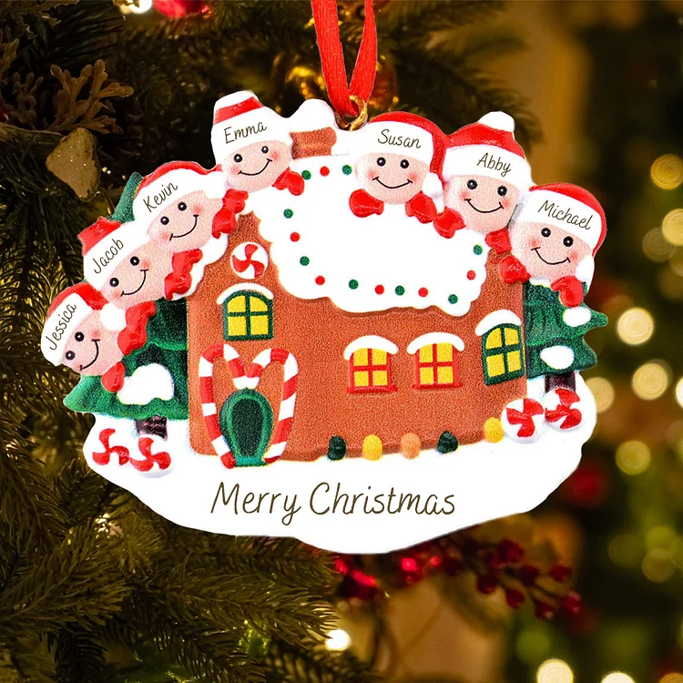 Family of 7 Personalized Happy Family Christmas Ornament