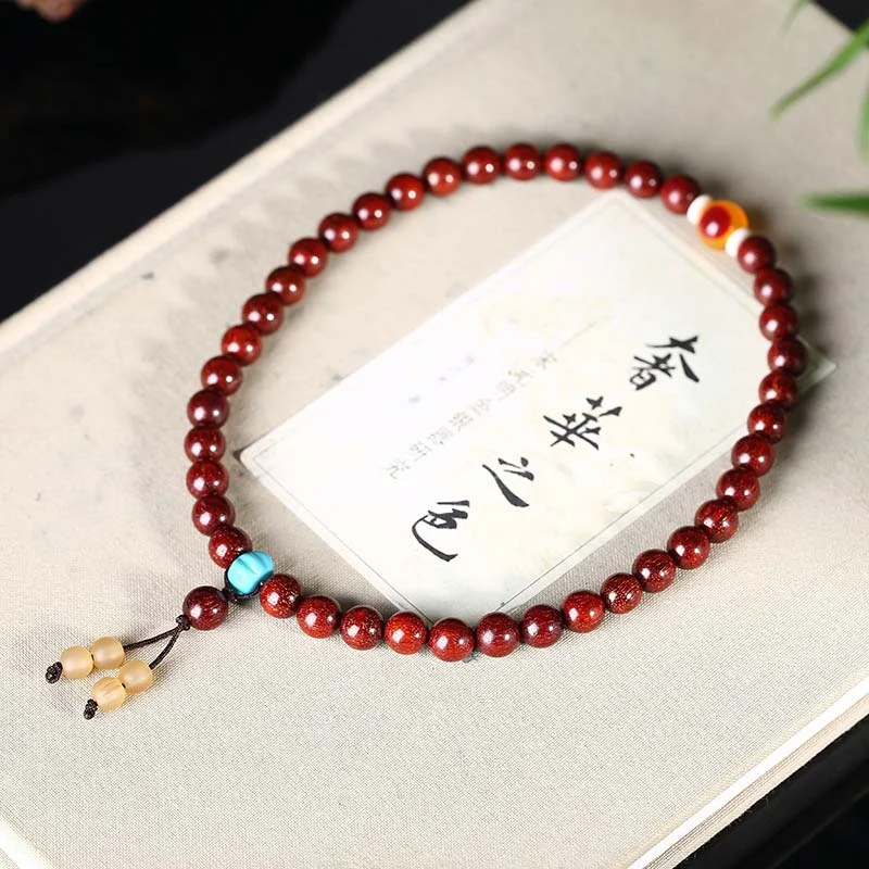 Tibetan Small Leaf Red Sandalwood Protection Bracelet
