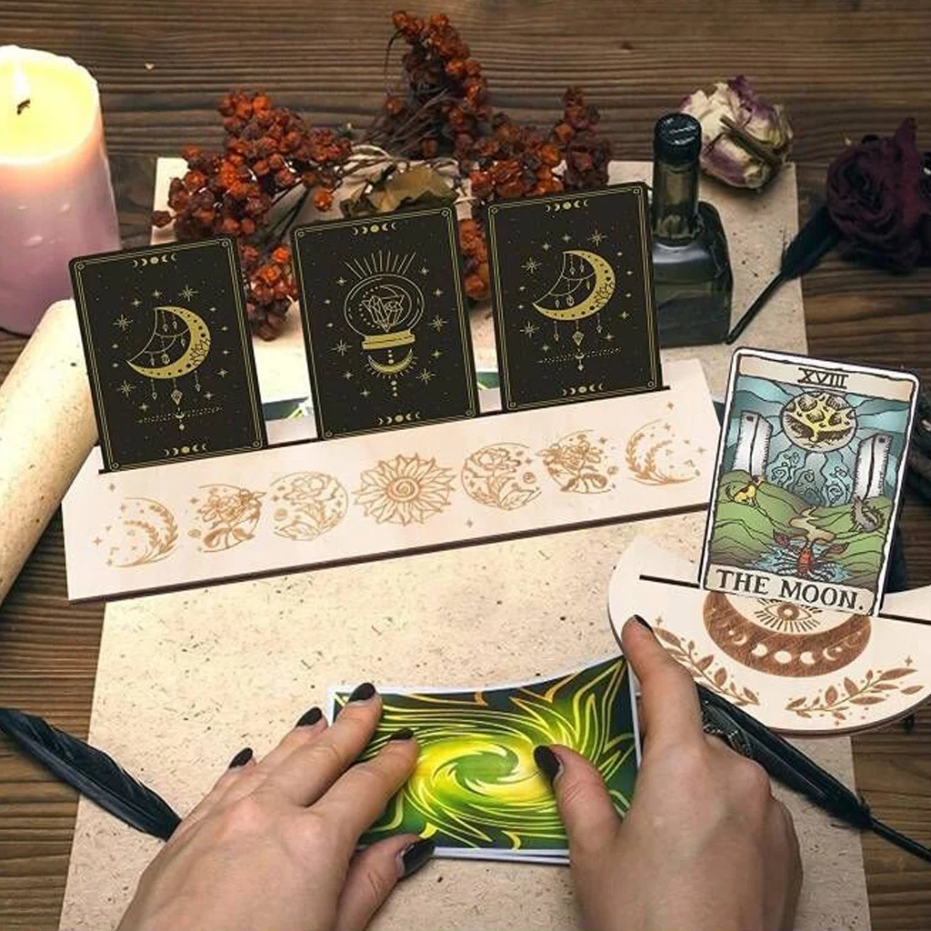 Altar Card Wooden Stand Display Rectangle Card Tarot Holder 