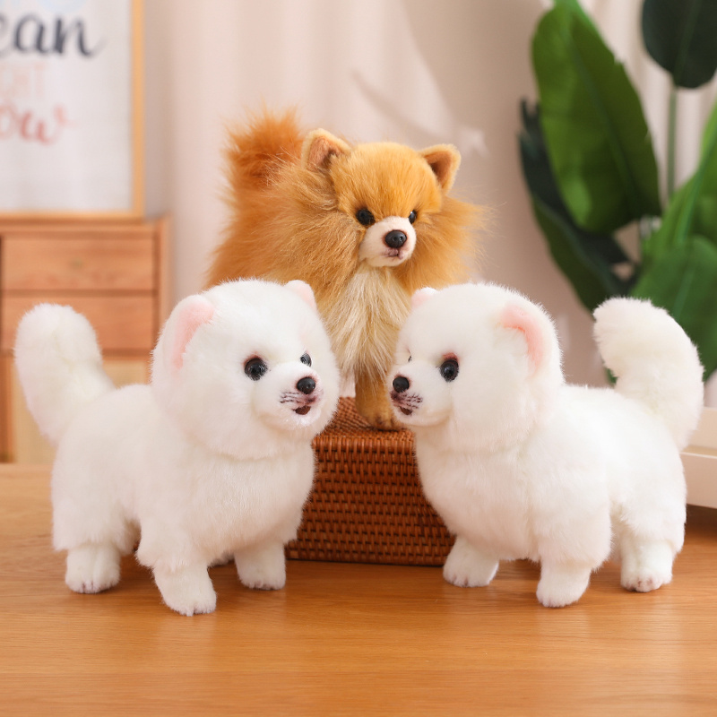 Tegooe Realistic Pomeranian Dog Plush Toy - Soft Stuffed Animal Puppy Doll for Kids