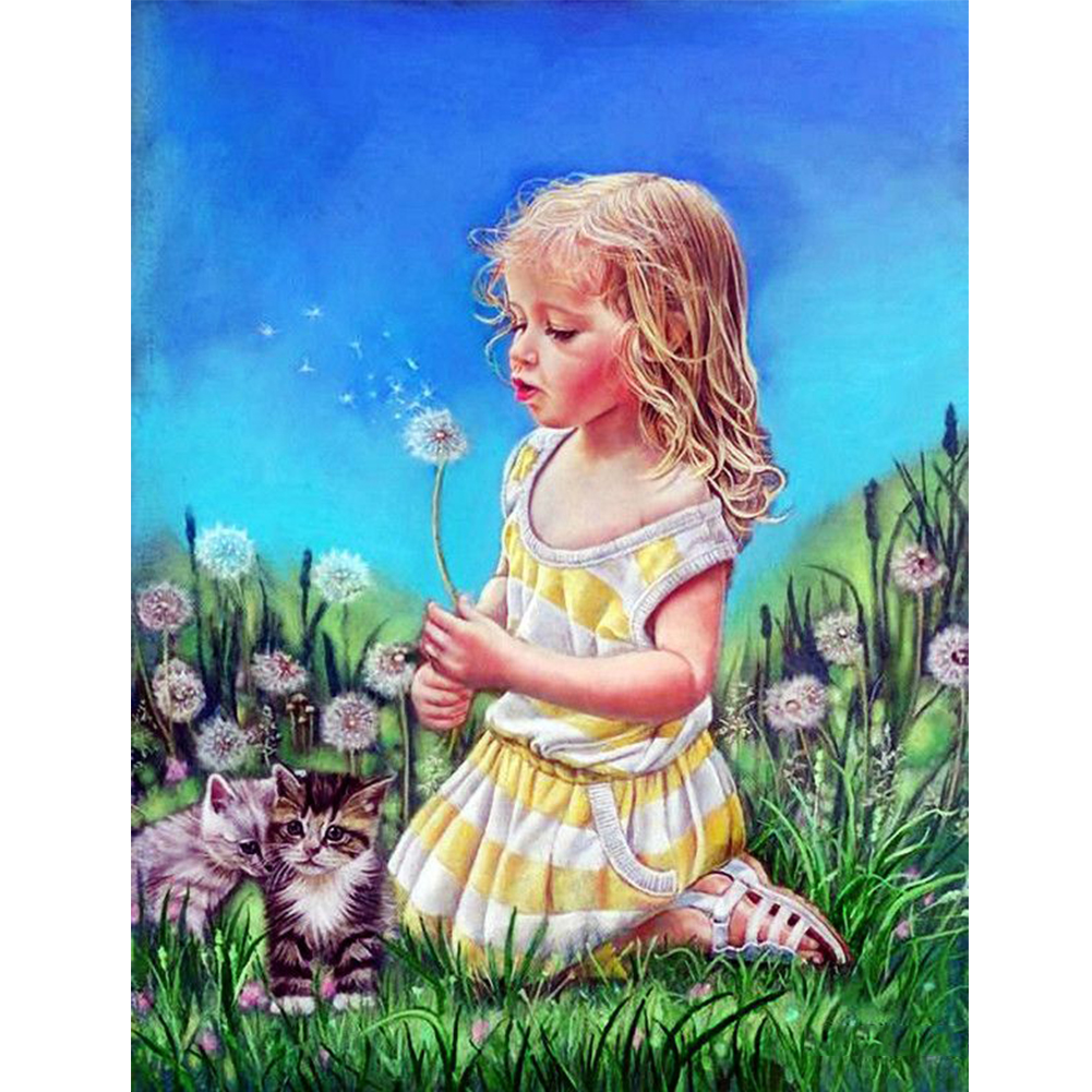 

Dandelion Girl - Round Drill Diamond Painting - 30*40CM, 501 Original