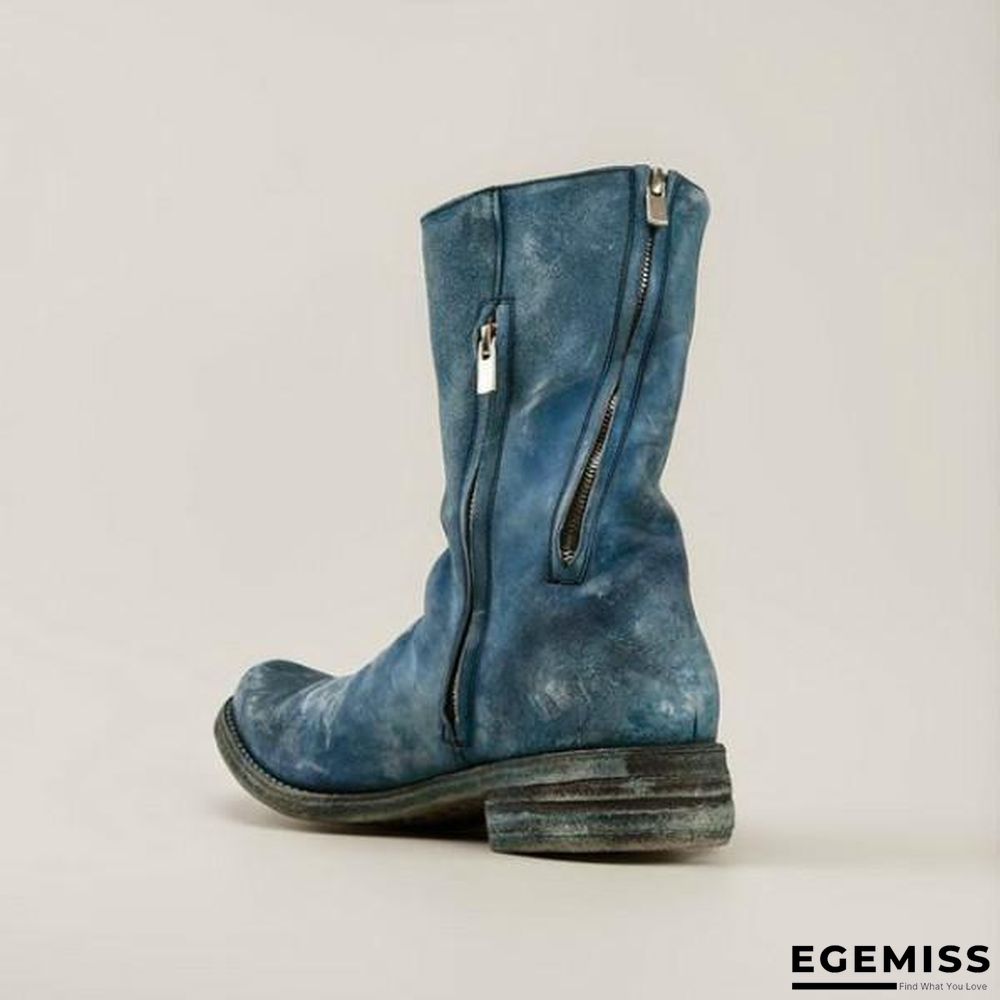 Men's Retro Handmade Leather Cowboy Boots | EGEMISS