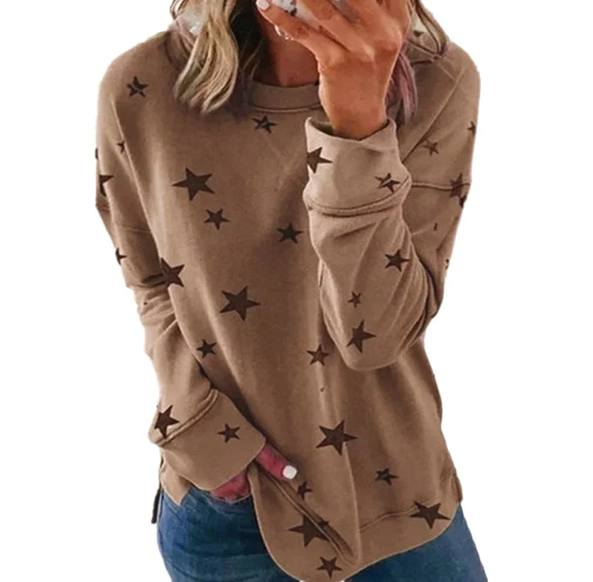 Uveng Loose Oversized Urban Leisure Long Sleeves T-shirt Printed Sweater