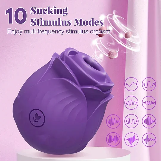 Rose Clitoral Sucker Sex Toy For Women and Remote Control Adjustable Nipple Toys Rose Vibrating Nipple Clamps With 10 Modes 