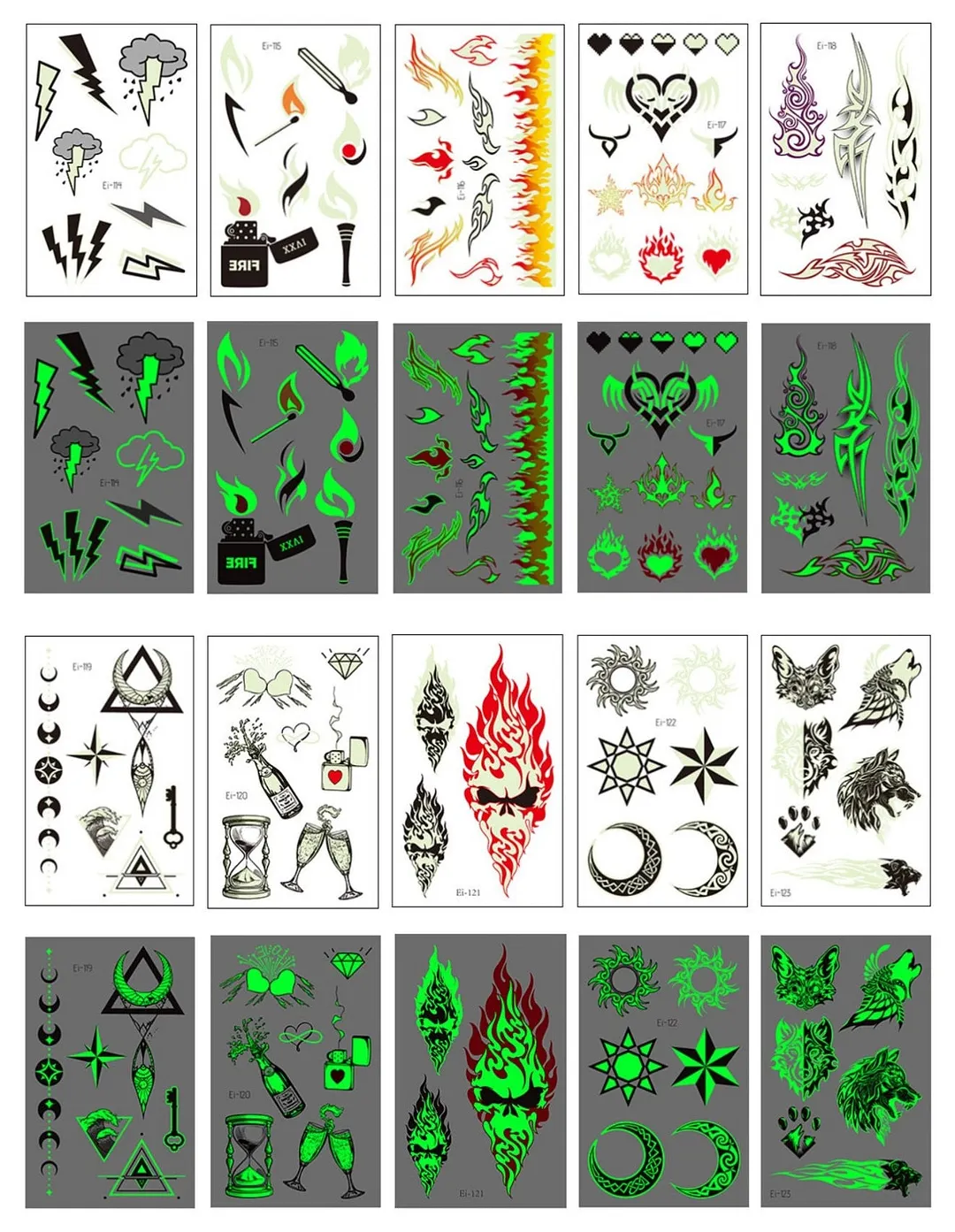 10-20pcs/set Colorful Halloween Skull Head Temporary Tattoo Sticker Child Adult Body Art Water Transfer Fake Tattoo for Face