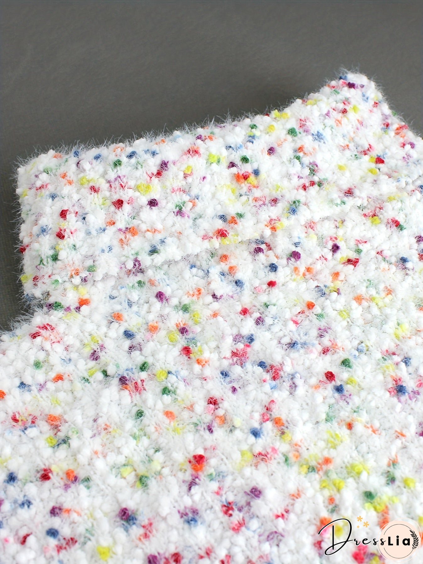 Colorful Dot Turtle Neck Pullover Sweater, Casual Long Sleeve Crop Sweater, Women's Clothing