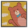 Cute Coffee Bear-14CT Stamped Cross Stitch Kit(25x25cm)