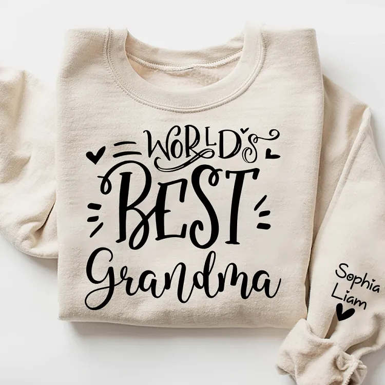 World's Best Grandma Shirt, Personalized Grandmother Sweatshirt, Custom Grandchildren Names, Grandma Clothing
