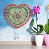 DIY Diamond Painting Double-sided Rotatable Heart Hanging Wind Chime Suncatcher Hanging Kit