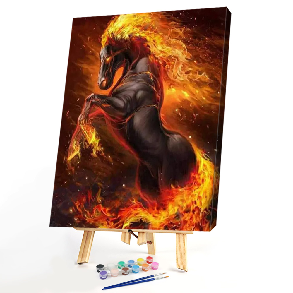 

40*50cm - Paint By Numbers - Fire Horse, 501 Original