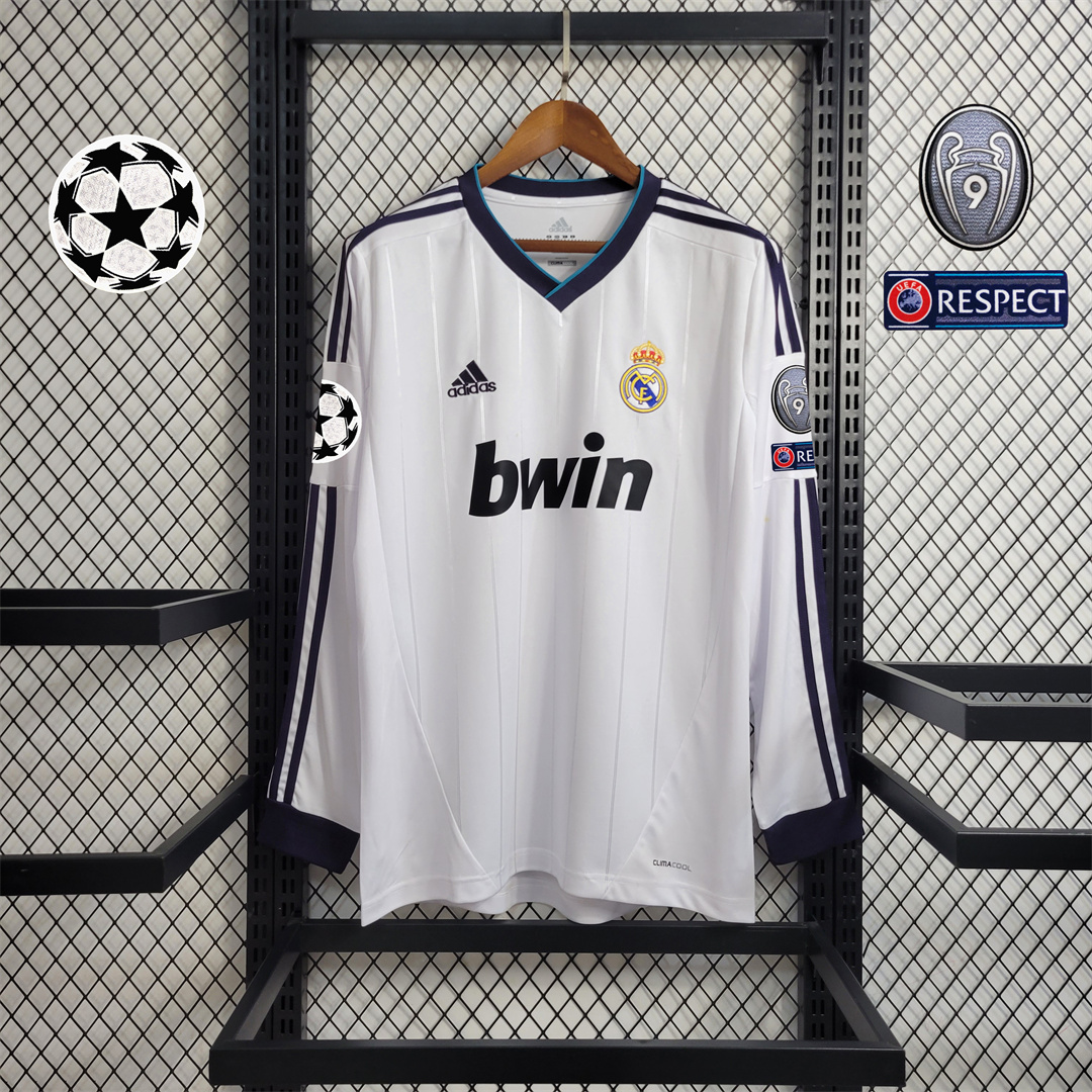 Retro Real Madrid 12-13 Home Long Sleeve Jersey