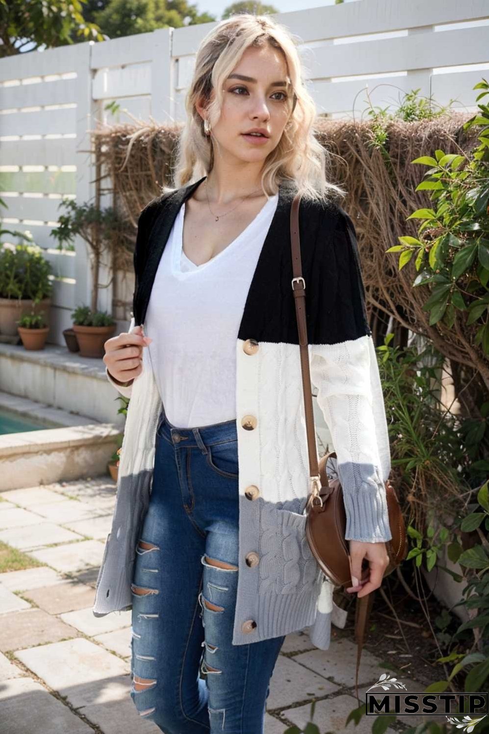 cozy cable knit button front long sleeve cardigan