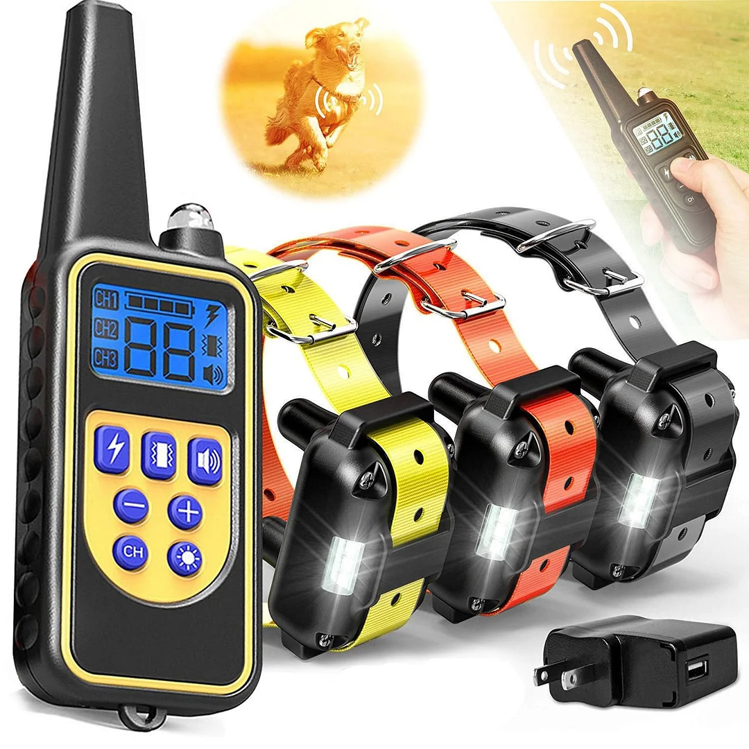 Waterproof Dog Remote Training Shock Collar – Dog Shock Collar Rechargeable Waterproof Dog Training Collars 875 Yards