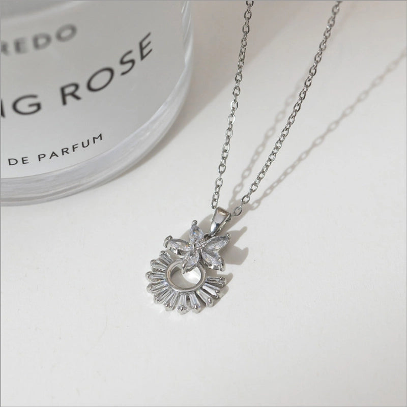 2 Pieces Minimalist Classic Style Geometric Titanium Steel Plating Pendant Necklace