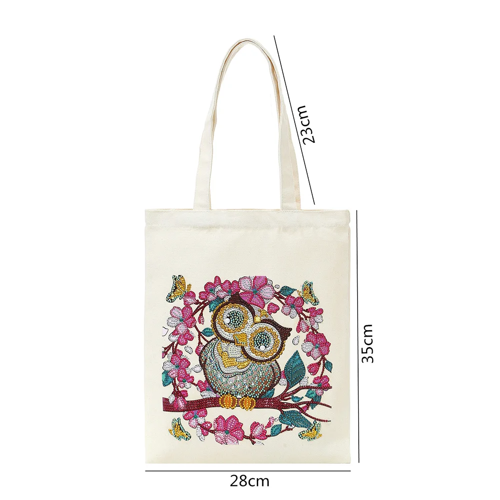 DIY Diamond Painting Eco-Friendly Canvas Bag - Owl