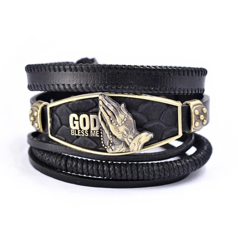 God Bless Me Alphabet Braided Bracelet tacday