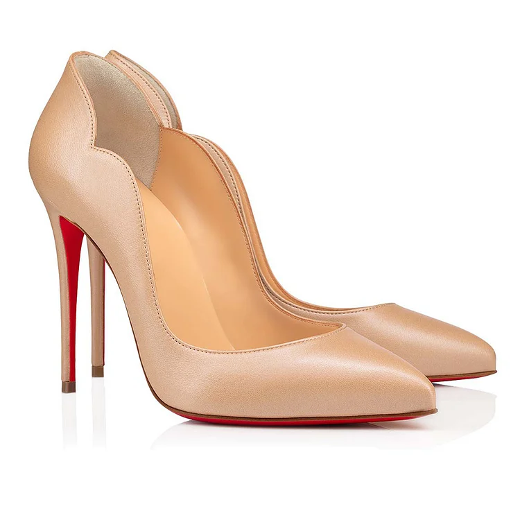100mm Women's High Heels for Party Wedding Nude Matte Red Bottom Pumps VOCOSI VOCOSI