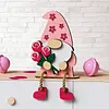 Wooden Valentines Gnome Figurines Decoration with Dangling Legs for Home Office