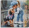 Diamond Painting-5D Full Round Drill Girl and Pet(40*40 CM)