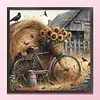 Sunflower Bike-11CT Stamped Cross Stitch 45*45cm/17.72*17.72in tapestrymarket