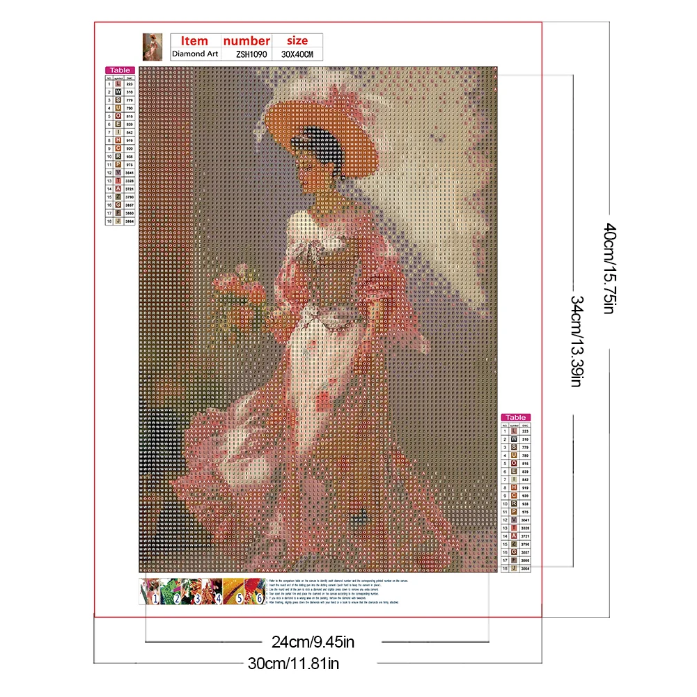Diamond Painting - Full Round Drill - Elegant Lady(Canvas|30*40cm)