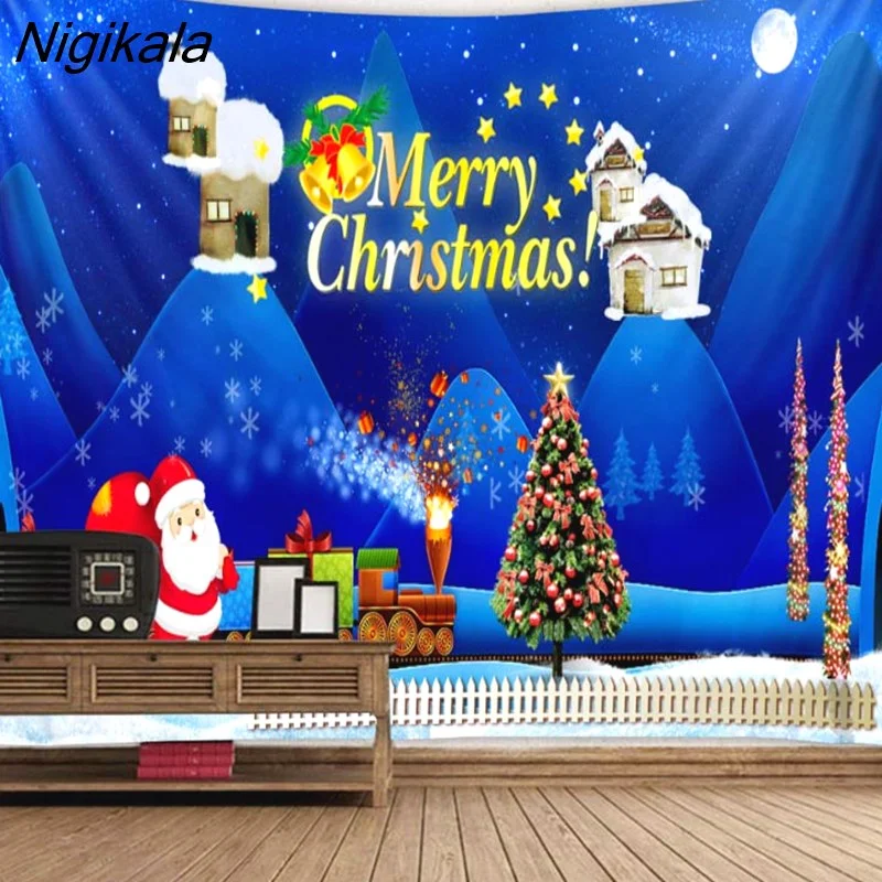 Nigikala Day Decorative Print Tapestry Bedroom Living Room Wall Hanging Tapestry Home Decor Xmas Mat for Christmas New Year