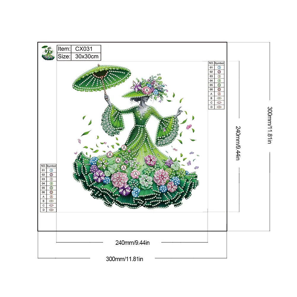 Diamond Painting - Partial Special Shaped Drill - Elegant Lady(Canvas|30*30cm)