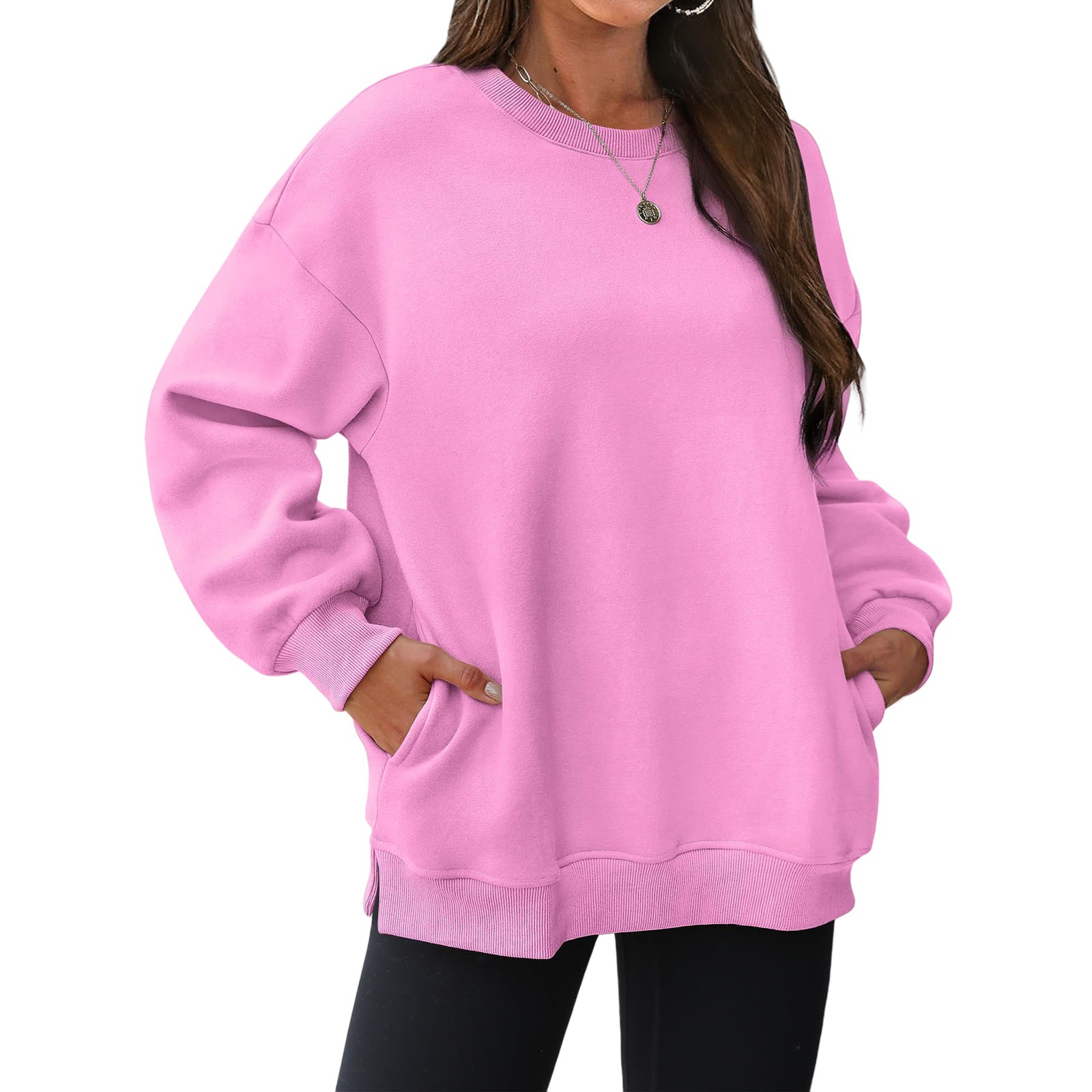 Women's Oversized Sweatshirts Fleece Crew Neck Hoodies with Pockets (Buy 2 get 10% off)