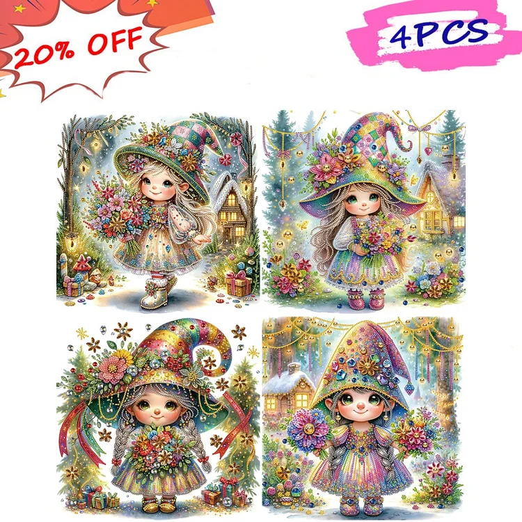Forest Girl 40*40CM (Canvas) Special Shaped Drill Diamond Painting gbfke