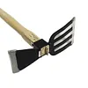 Mini Hoe and Cultivator with Wooden Handle Dual-purpose Hoe Garden Rake Tool