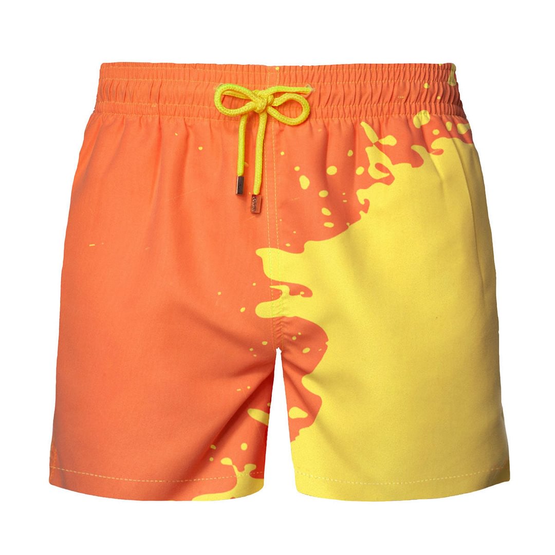 Yellow-Orange - Color Changing Swim Trunks