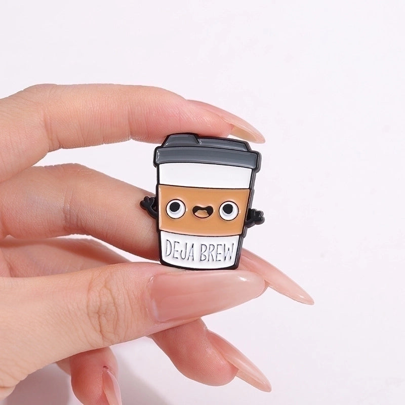 Cartoon Style Cute Cowboy Style Coffee Cup Letter Rainbow Alloy Stamping Stoving Varnish Plating Unisex Badge Brooches Collar Pin