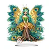 DIY Peacock Fairy Girl Acrylic Diamond Painting Desktop Ornaments