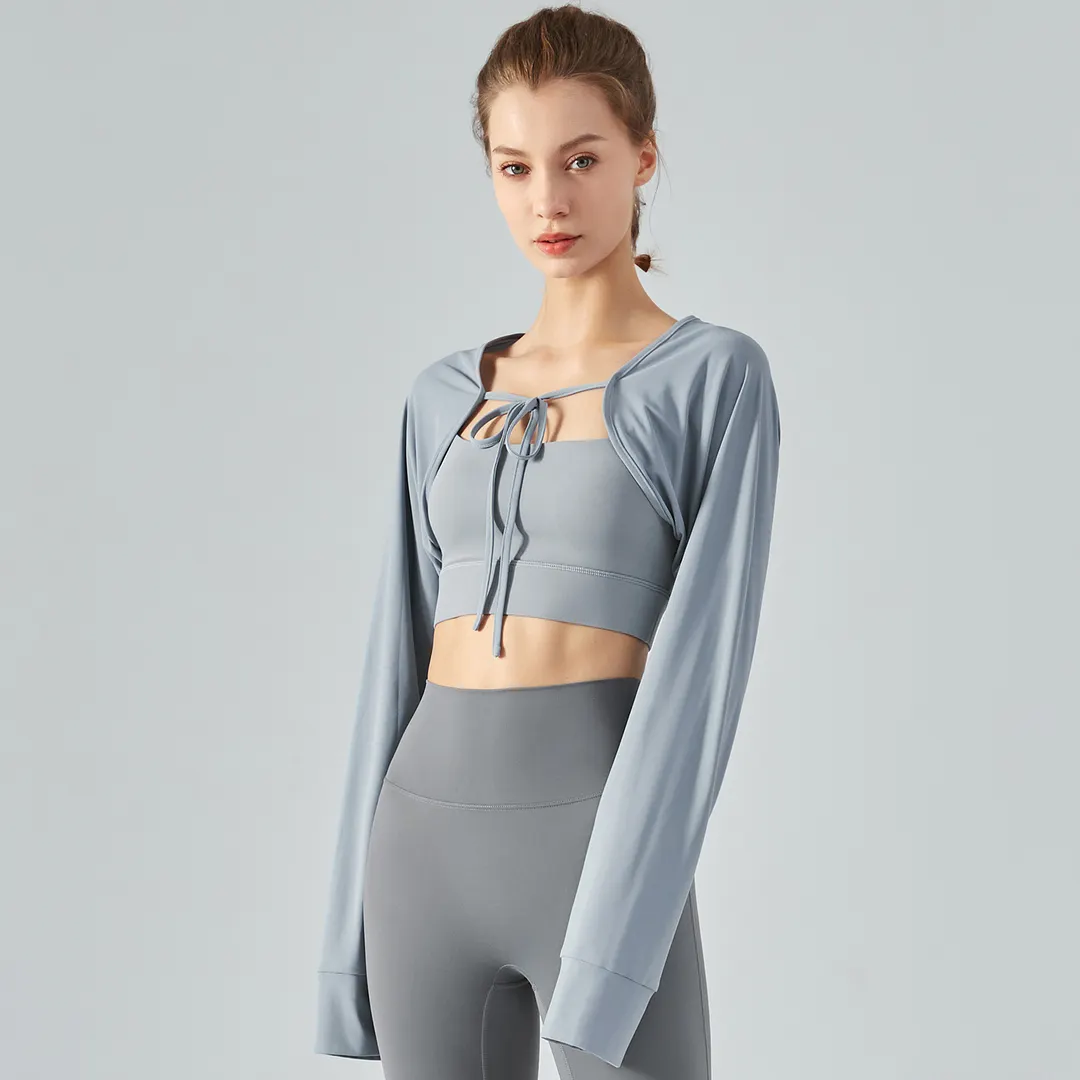 Hergymclothing Icelandic Blue sunscreen loose breathable cool feeling naked feeling skin friendly dri-fit moisturewicking crop top online shopping