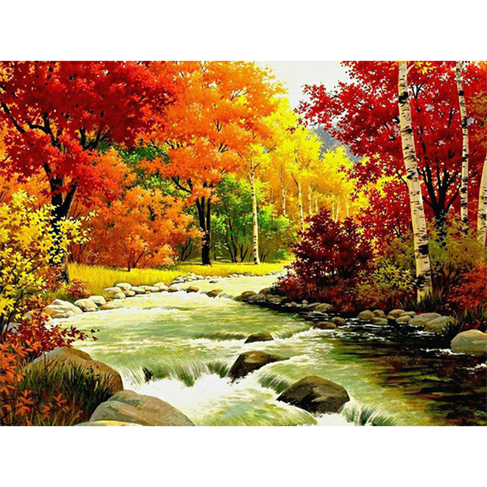 

(Multi-Size) Autumn Woods - Round/Square Drill Diamond Painting, Square diamond 30*40cm, 501 Original